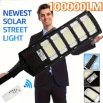 100000LM Lumina solară comercială LED în aer liber Dusk To Dawn Solar Street Light Road Area Lampă impermeabilă de iluminat de securitate în curte
