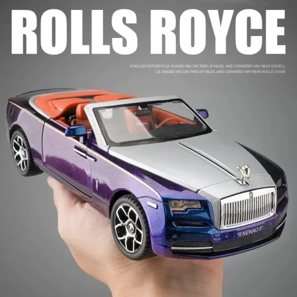 1:24 Rolls Royce Dawn Car Model Simulation Alloy Convertible Sports Car Sound And Light Pull Back Toy Car Boy Collection Gift