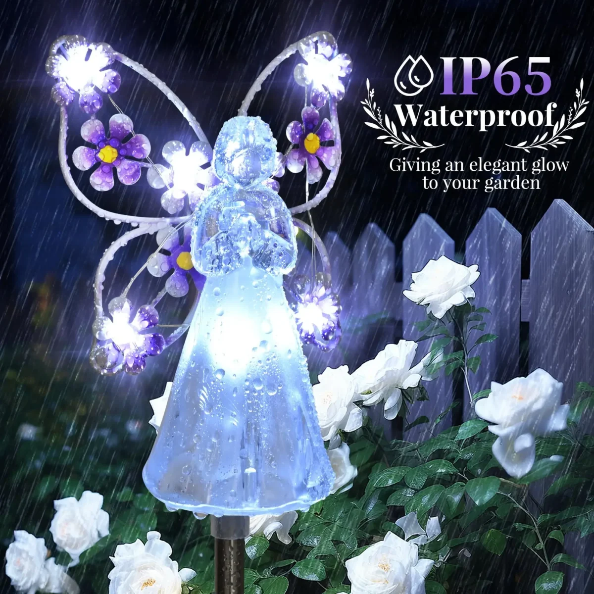 Solar Garden Light Angel Solar Landscape Decorative Light Outdoor Waterproof Solar Pathway Lights Grave Cemetery Sympathy Gift - Imagine 2