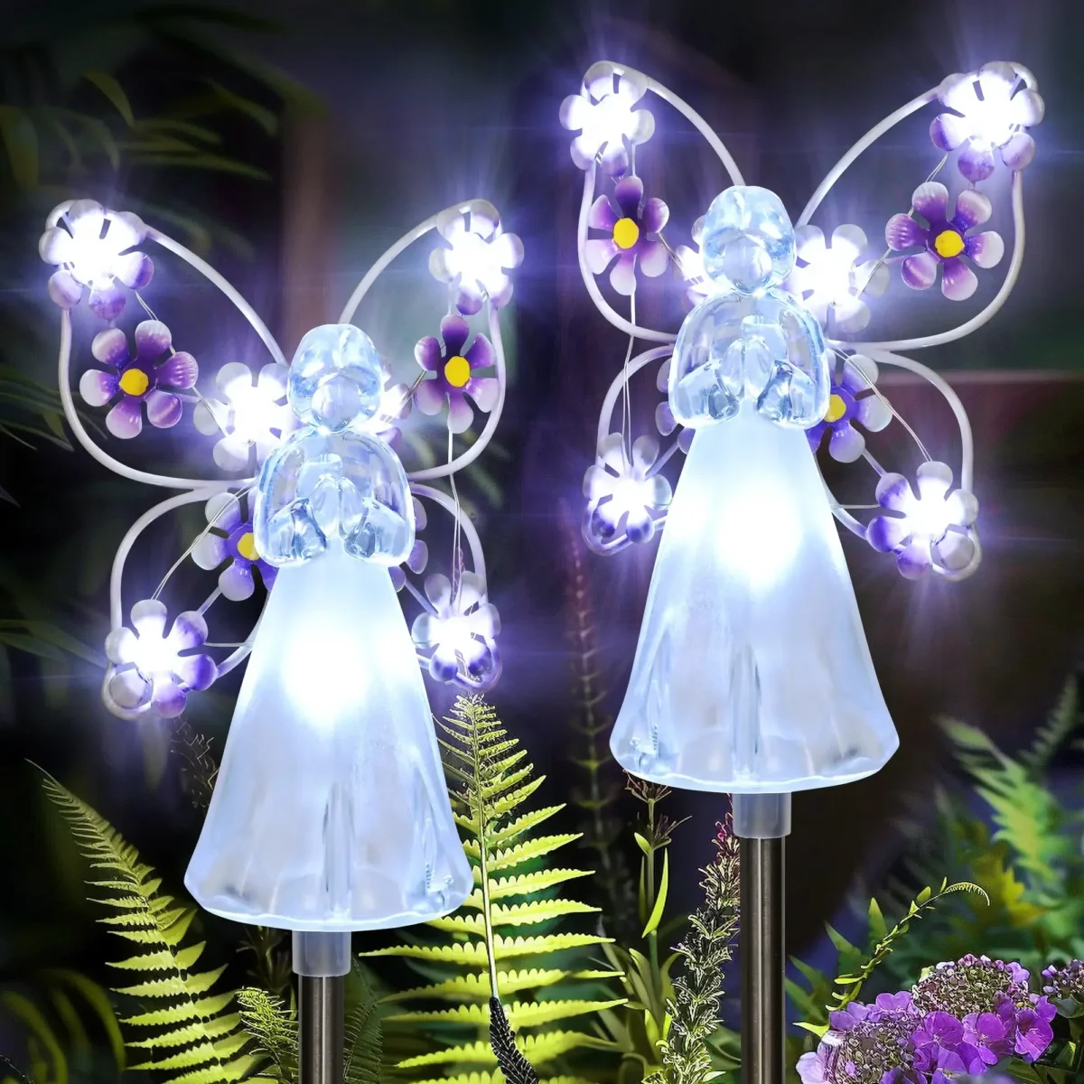 Solar Garden Light Angel Solar Landscape Decorative Light Outdoor Waterproof Solar Pathway Lights Grave Cemetery Sympathy Gift - Imagine 1