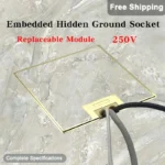 130mm*130mm Embedded Hidden Ground Socket UN/UK/US/EU Stainless Steel Pure Flat Marble Floor Thinly Inserts Embedded Socket Box