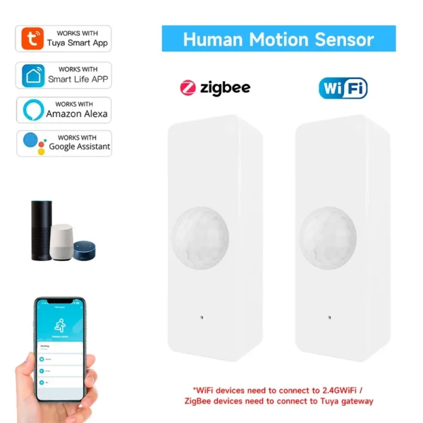 Tuya WiFi Zigbee PIR Motion Sensor Smart Home Human Body Infrared Detector Security Smart Life Works With Alexa Google Home