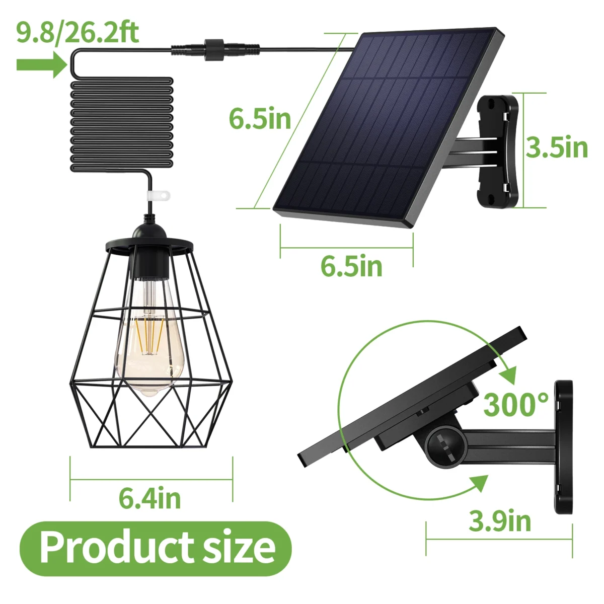 Lumini solare suspendate pentru interior și exterior Super Bright IP65 Waterproof Solar Shed Lights pentru dormitor Living Room Garden Garage - Imagine 5