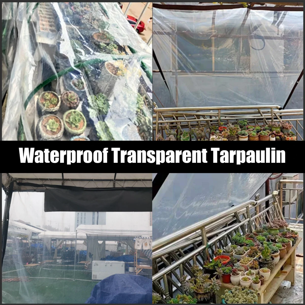 0.12mm Transparent Rainproof PE Film aterproof Shed Balcony Garden Juicy Plant Shed Keep Warm Sunshade Pet House Cover Tarp - Imagine 4