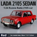 1/24 Scale Russia LADA SEDAN Alloy Diecast Classic Car Model Retro Sound Light Pull Back Kid Gift Collect Ornament Recommended