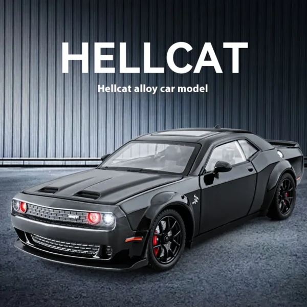 1:24 Challenger Hellcat Redeye Alloy Car Model Sound and Light Children Toy Birthday gift Miniature Voiture