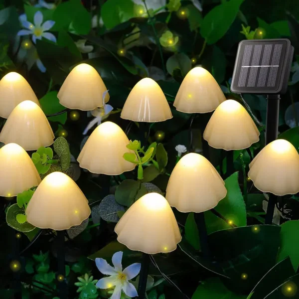 Set Of 10/20Pcs 8 Modes Mushroom Solar Lights Solar Pathway Lights Outdoor Fairy Light For Garden Backyard Lawn Party Christmas