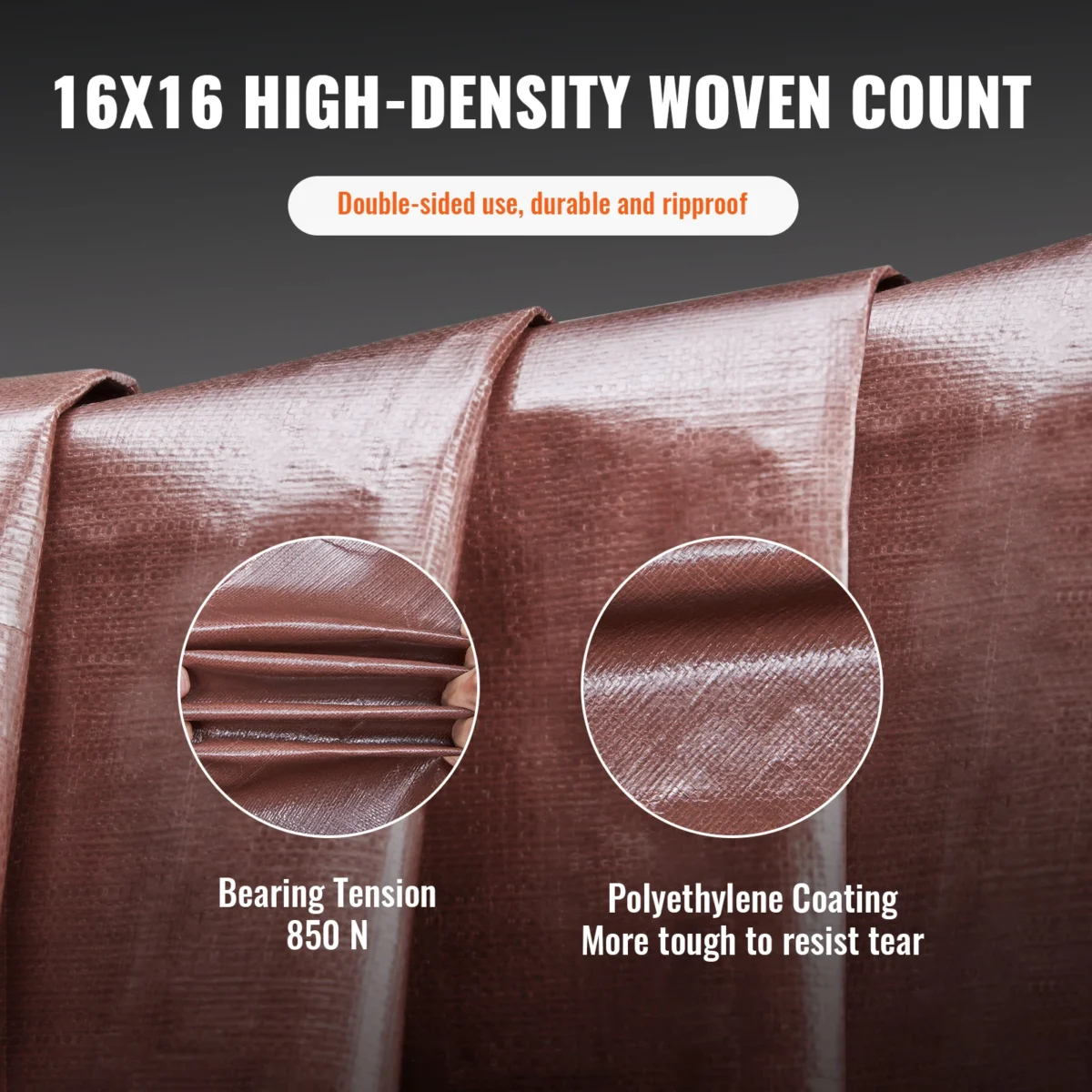 SucceBuy Heavy Duty Tarp 16 Mil gros impermeabil Tear Proof Poly Plastic Tarps Cover Multi-Purpose Outdoor Tarpaulin pentru camion - Imagine 4