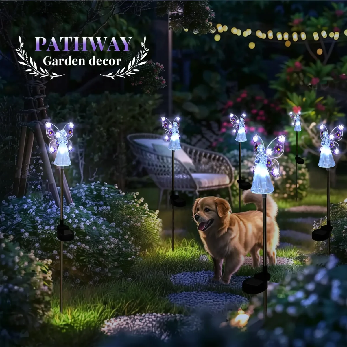 Solar Garden Light Angel Solar Landscape Decorative Light Outdoor Waterproof Solar Pathway Lights Grave Cemetery Sympathy Gift - Imagine 4