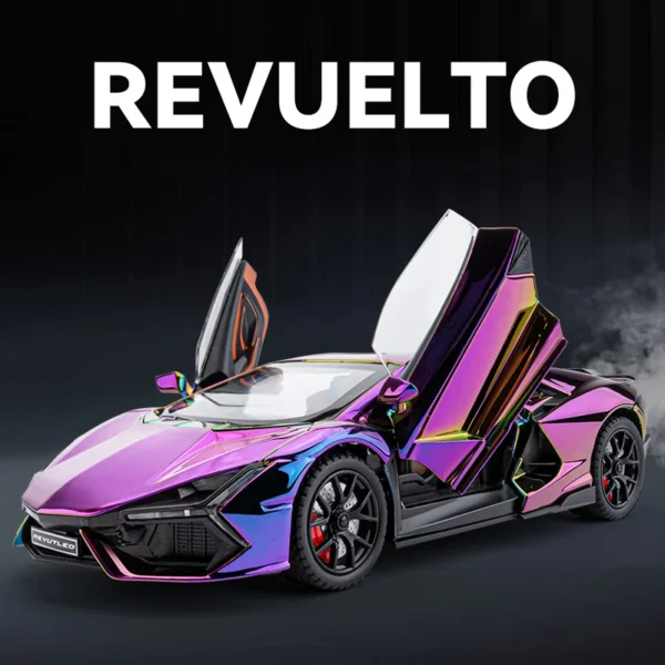1:24 Lamborghini Revuelto Spray Plated Version Model Car Toy Classic Fantasy Color Suitable for Friends' Graduation Gift
