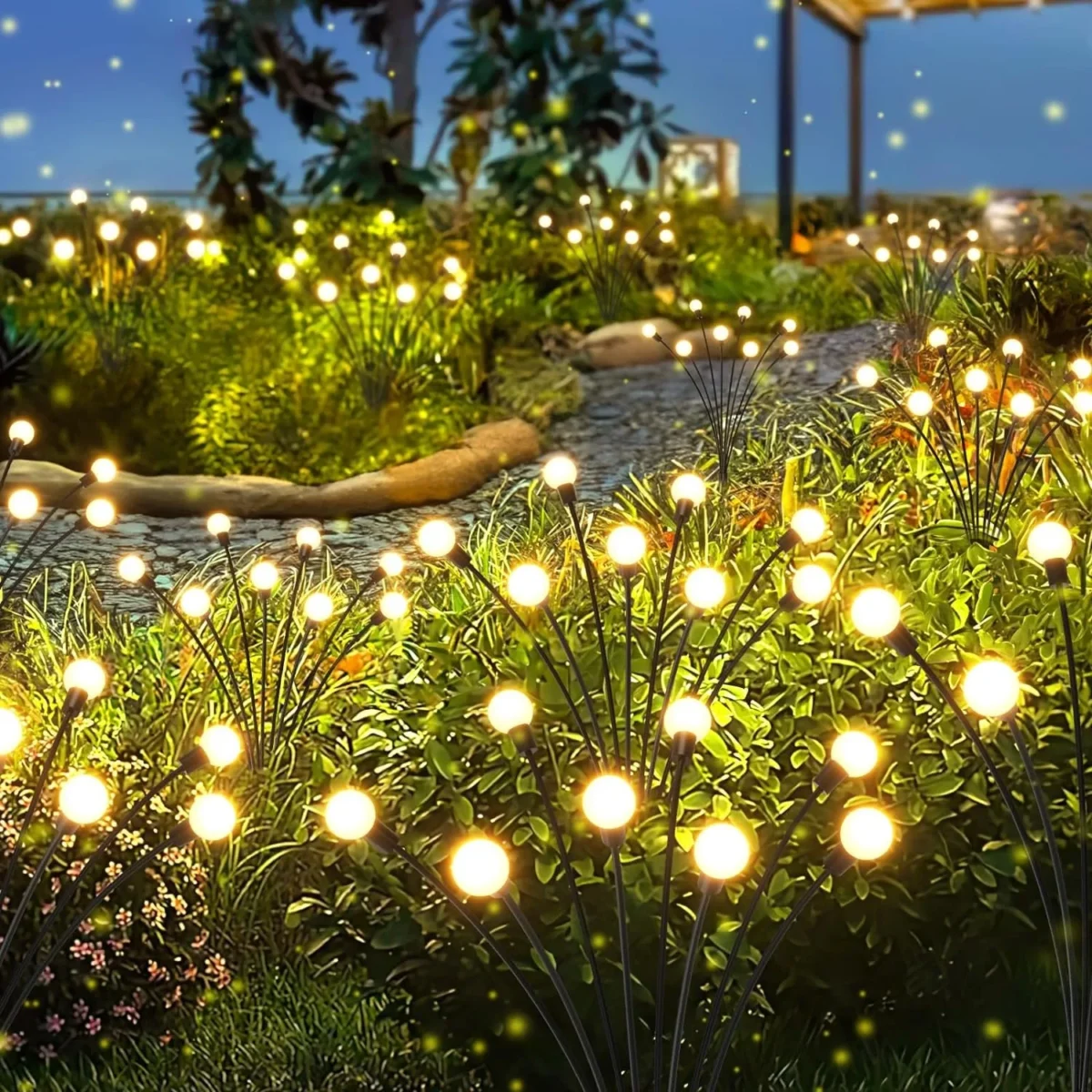 6/8/10 LED Solar Powered Garden Lights Firefly Lights Outdoor Waterproof Vibrant Swaying Lights for Patio Pathway Decoration - Imagine 6