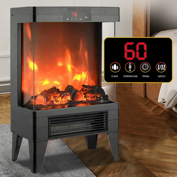 Household 3D Flame Electric Heater Fireplace Indoor Smokeless Electric Heating Fan Calentador Electrico Pared