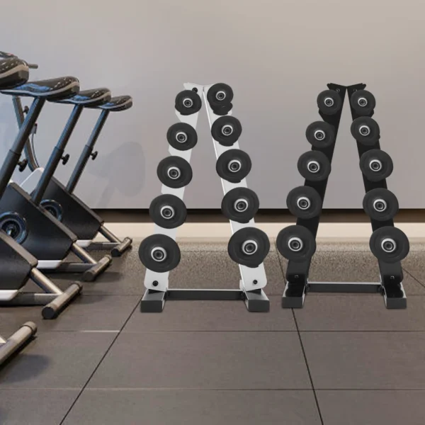 5 Layers A-Frame Stainless Steel Weight Holder for Home Gym Black/White For Storing Dumbbells In Homes, Hotels, Gyms
