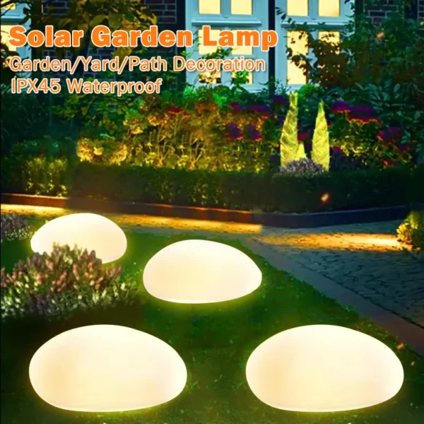 Lumini solare de grădină în aer liber, lumină de piatră impermeabilă cu energie solară, lumini de amenajare a teritoriului în aer liber pentru lumină de grădină Pathway Yard Lawn