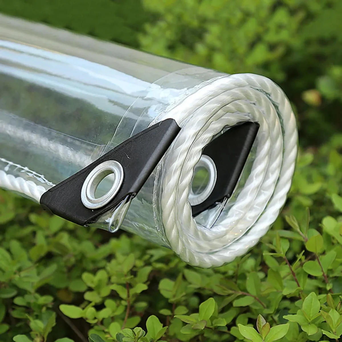Impermeabil Transparent PVC Tarpaulin cu ochiuri rezistent la intemperii Durable Canopies pliabil 0.3mm Rain Cover pentru mobilier de gradina - Imagine 1