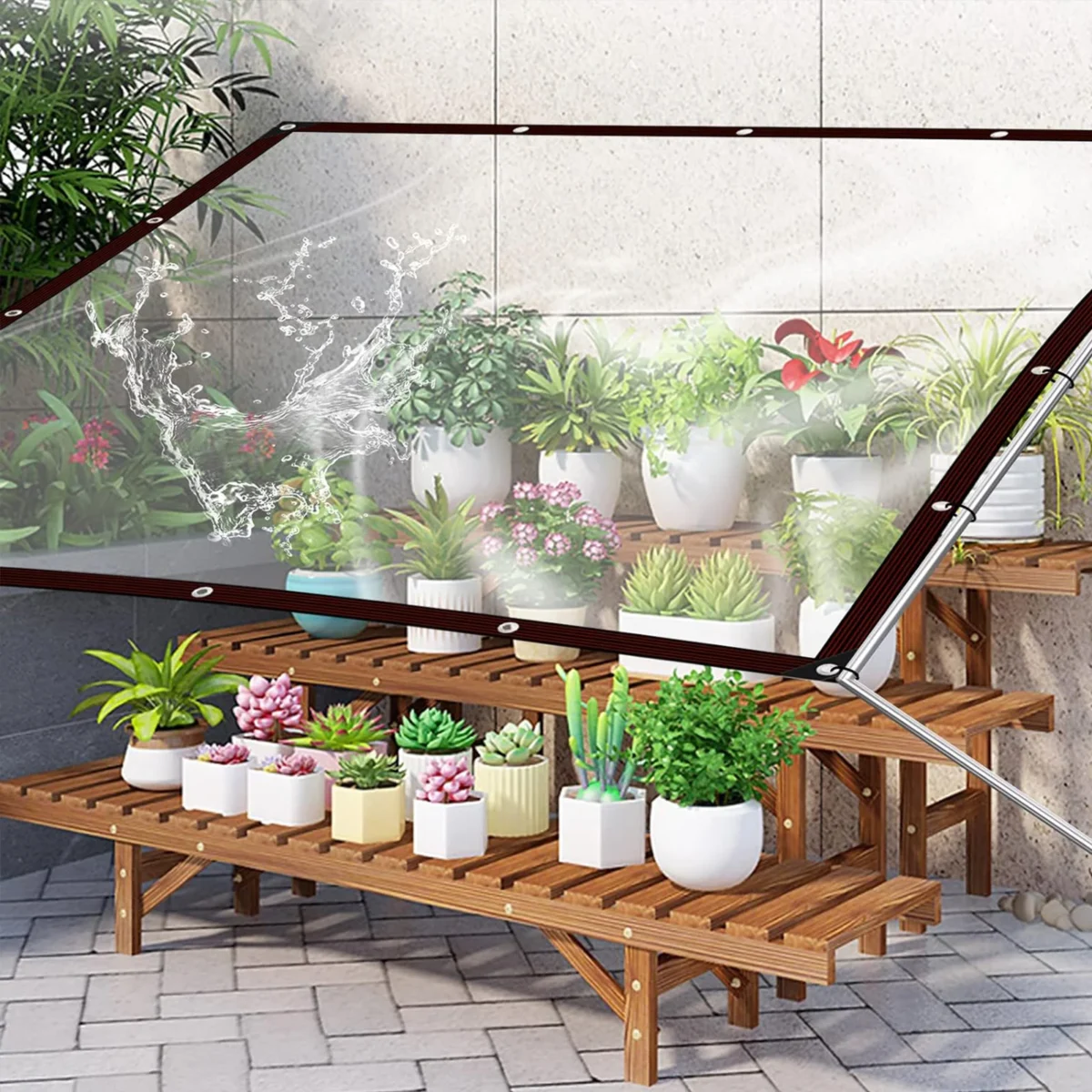 0.12mm Transparent Rainproof PE Film aterproof Shed Balcony Garden Juicy Plant Shed Keep Warm Sunshade Pet House Cover Tarp - Imagine 2