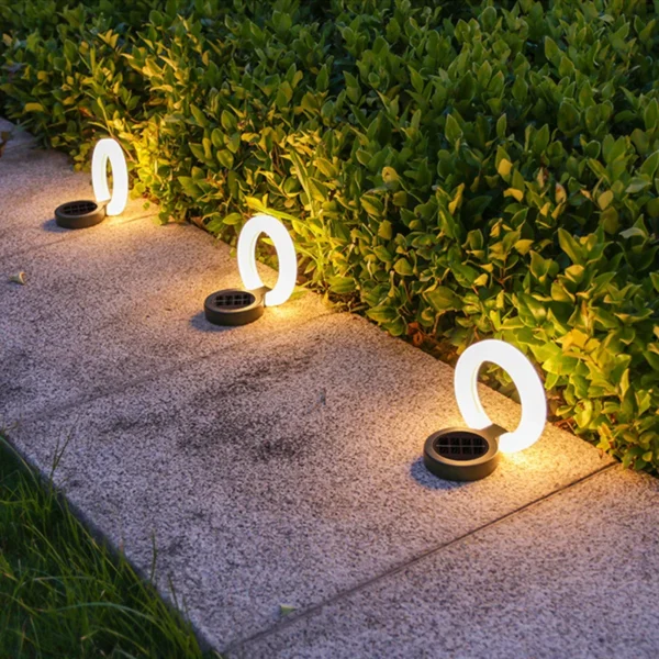 1/4Pack Lumini solare în aer liber, LED-uri de lumină atmosferică impermeabilă, lampă albă caldă, pentru grădină gard îngropat gazon Porch Walkway Decor