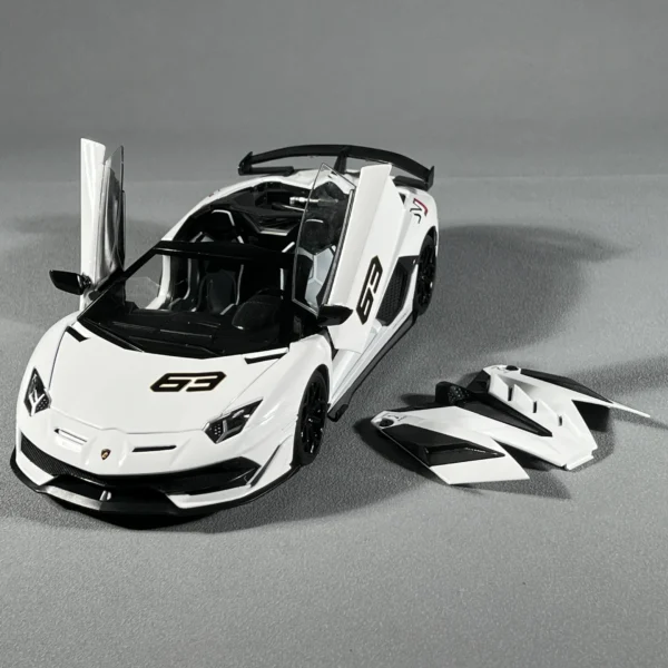 1:18 Aventador SVJ63 Removable Convertible Version Supercar Alloy Metal Diecast Model Car Simulation Decoration Ornaments Gifts