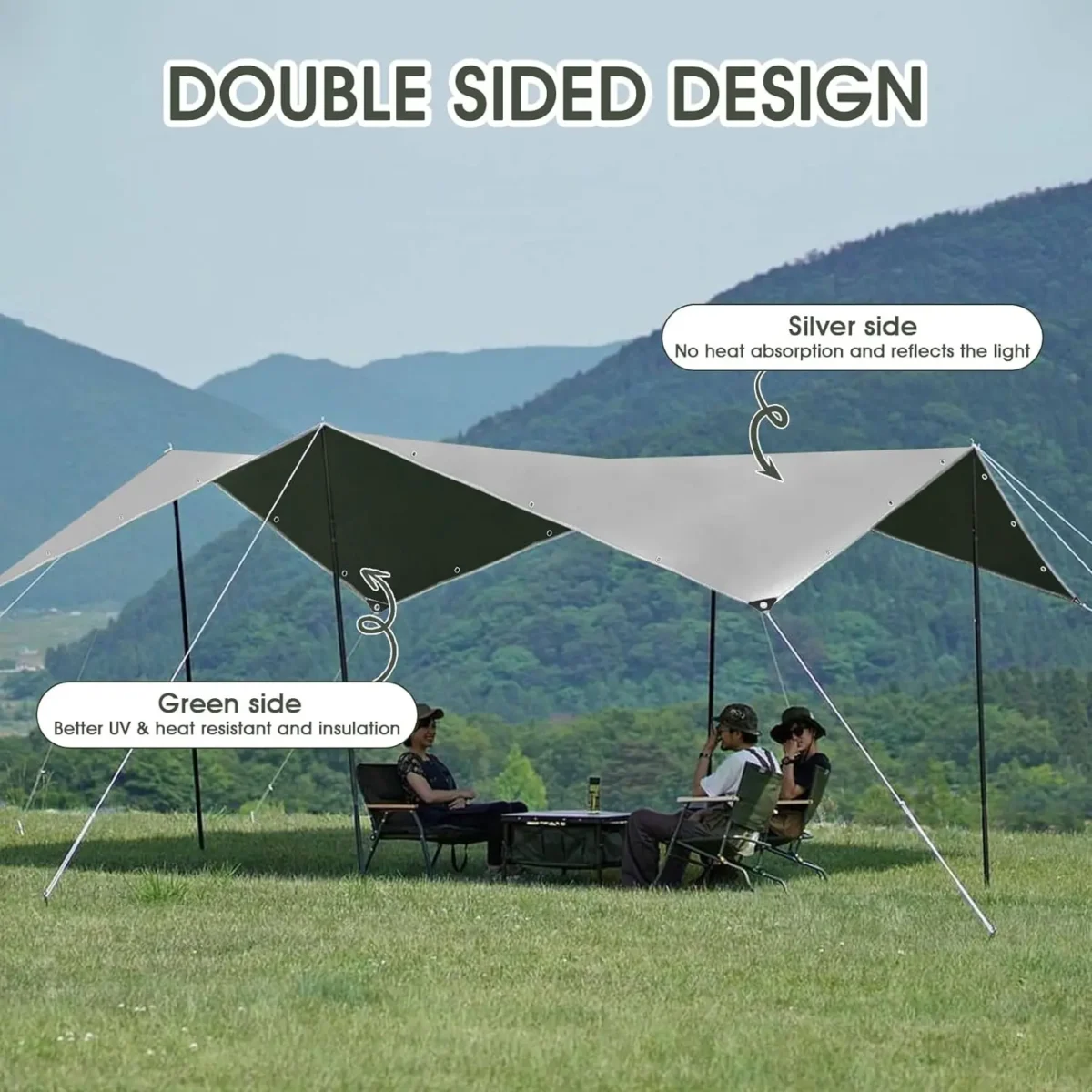 Tarpaulin Waterproof Fabric Tarpaulin 180 g/m² PE Tarpaulin UV Resistant Weatherproof for Garden Furniture Pool Wood Car Boat - Imagine 3