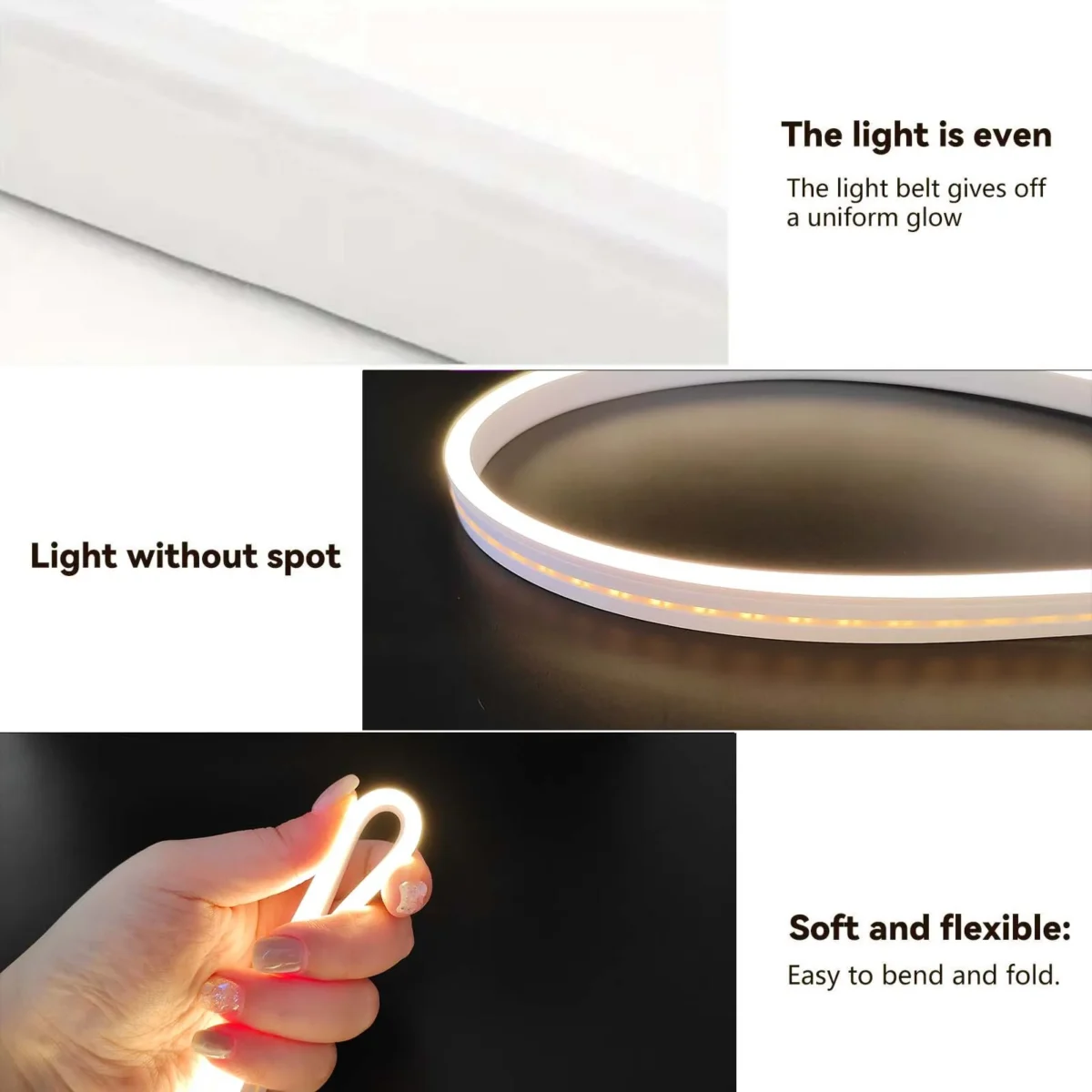 Neon LED Light Strip Smart Touch Sensor Switch Dimmable Neon Sign Flexible Led Ribbon Waterproof Rope Tube Lamp Backlight Decor - Imagine 4