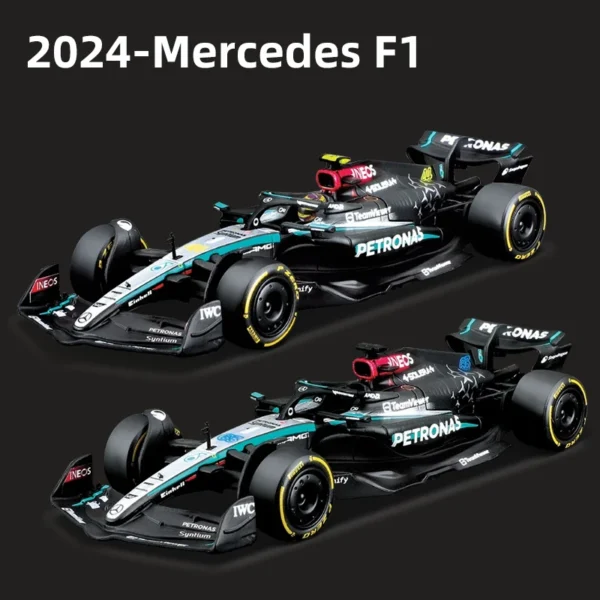 Bburago 1:43 Mercedes-AMG F1 W15 E Performance 2024 Alloy Car Miniature Diecast Model 44# Lewis Hamilton 81# George Russell Toy
