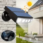 Puternic 4 LED-uri lumini solare de securitate în aer liber Decor senzor de mișcare 3 moduri strada lampă impermeabilă perete noapte lumina de lucru pentru gradina