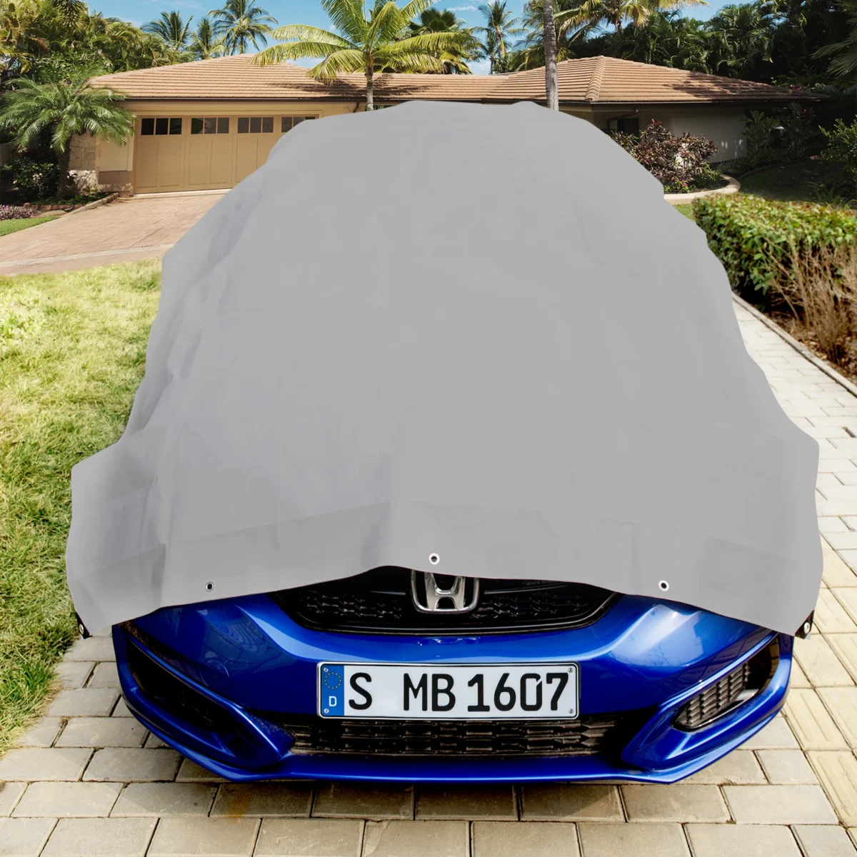 WOLTU Heavy-Duty Waterproof Tarpaulin UV/Weather-Resistant Cover with Metal Eyelets for Cars Garden Pool Wood Outdoor Rain Cover - Imagine 5