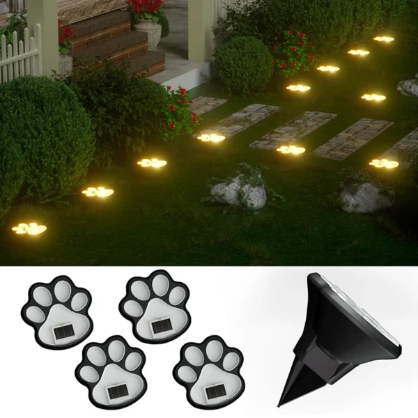4PCS Dog Claw Solar Outdoor Light LED Energy Saving Lawn Lamp Animal Landscape Lighting pentru gradina Patio Stairway Camping Decor