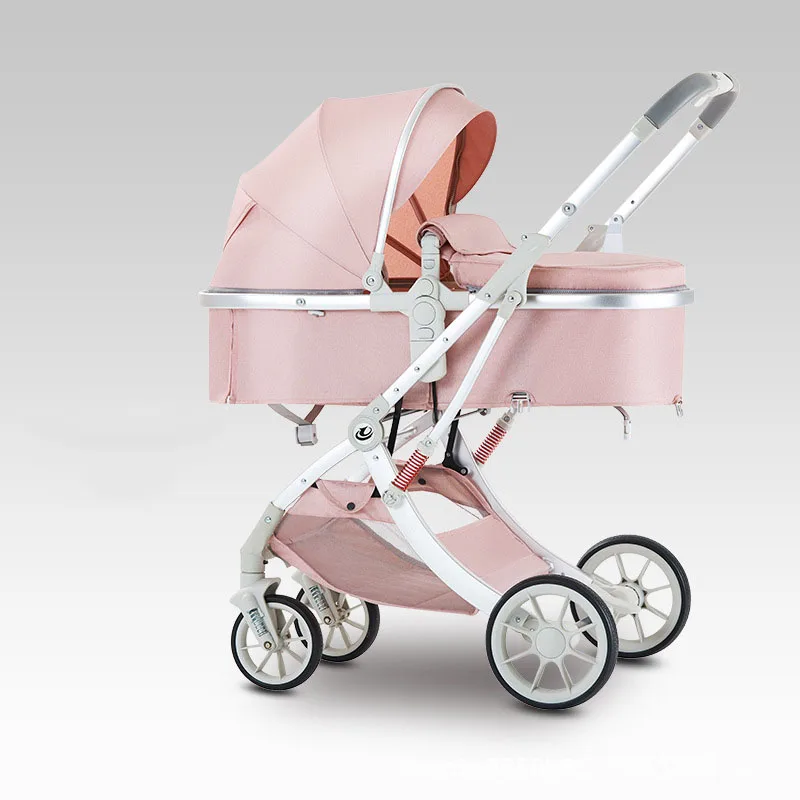 kf-S6dcd4787abfe40b1b6a2b6e061ea6d83n Baby Stroller Portable 2 in 1 High-View Lightweight Baby Stroller Two-way Sleeping Basket Foldable Four Wheel Baby Strollers - Imagine 1