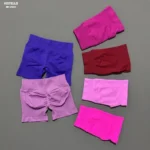 HISTELLO Sports Shorts Low Ribbed Band Scrunch Booty Workout Gym Shorts Running Seamless Leggings Yoga Women Sports Leggings