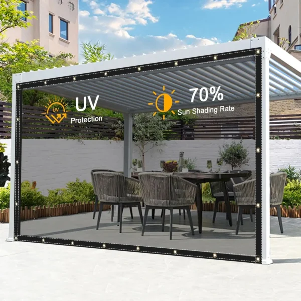 Clear Tarps Heavy Duty UV Protection Waterproof Translucent Sun Shade PVC Tarpaulin for Greenhouse Patio Garden Porch Pavilion