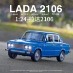 1/24 LADA 2106 Alloy Scale Car Model Diecast Vehicles Car Toys with Sound and Light Toys Collection for Boys Birthday Gift Kids
