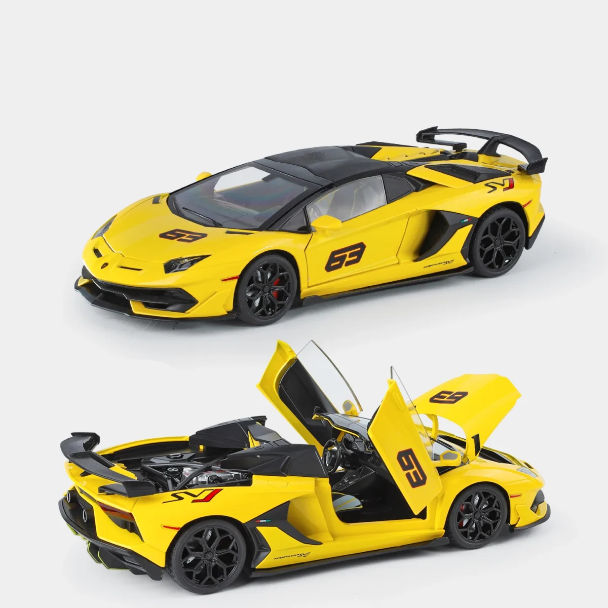 1:18 Aventador SVJ63 Removable Convertible Version Supercar Alloy Metal Diecast Model Car Simulation Decoration Ornaments Gifts - Imagine 4