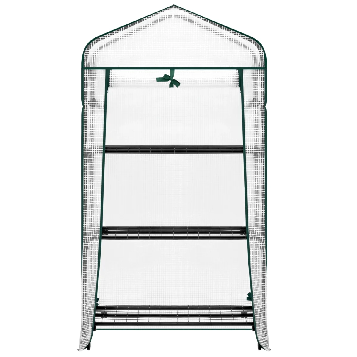 WOLTU Garden Greenhouse Plants Flowers House with Wheels Roll-Up Door 3 Shelves Winter Protection Outdoor - Imagine 3