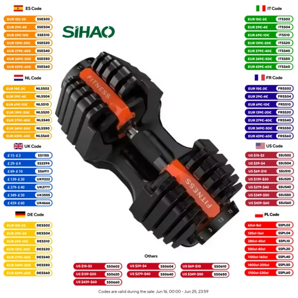 VEVOR Adjustable Steel Dumbbell 24/40KG 52.5/90LBS Fitness for Home Gym, Arm & Muscle Training with QuickLock System (Red/Black)