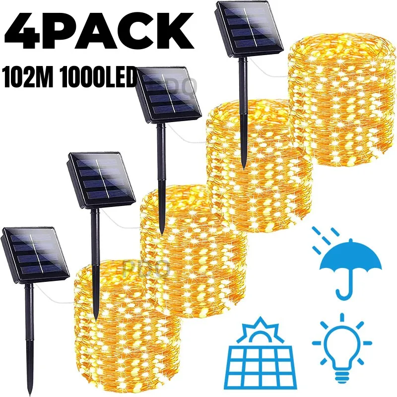 kf-S8813087a2ace4f0d8a7ddde39824103dd LED Solar String Light Outdoor Garden Fairy Lights Led Twinkle Waterproof Lamp for Christmas Party Decor 7m/12m/22m/32m/52m/102m - Imagine 1