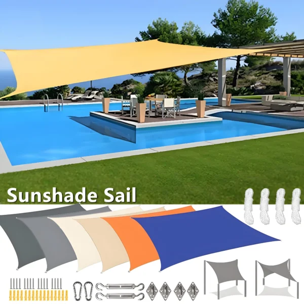 Waterproof Sun Shade Sail Canopy Rectangle UV Block Sun Shelter pentru grădină în aer liber Patio Backyard Terraza Awning Privacy Screen