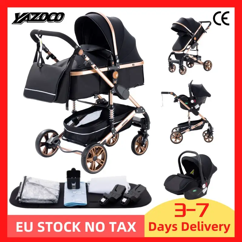 kf-S8e801ee9e12c402a881eed4246eca6caY Baby stroller 3 in1,four wheel stroller,2 in 1 baby car,Lightweight strollers,Mutifunction Strollers,baby carriage,Poussette - Imagine 1