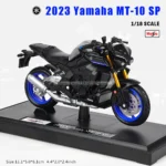 Maisto 1:18 2023 Yamaha MT10 SP 2018 FJR 1300 YZF-R1 2021 star original authorized simulation alloy motorcycle model toy car
