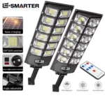 Lumini solare LED în aer liber impermeabil 8000 Lm Super Bright lampă de perete cu senzor de mișcare telecomandă Garden Street Light