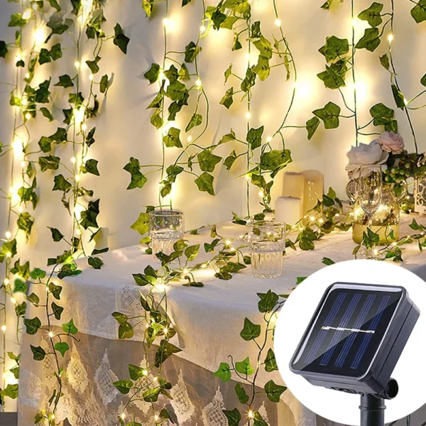 7M/12M lumini de zână iedera String LED lumina solara Vine Maple Leaf impermeabil Garland Solar Lamp Crăciun pentru decorare gradina