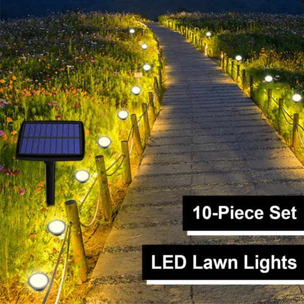 Solar In-Ground Lights 10In1 Lamp Led Garden Outdoor Yard Pathway Patio Landscape Lawn Panel Decoration Powered Lamps Waterproof
