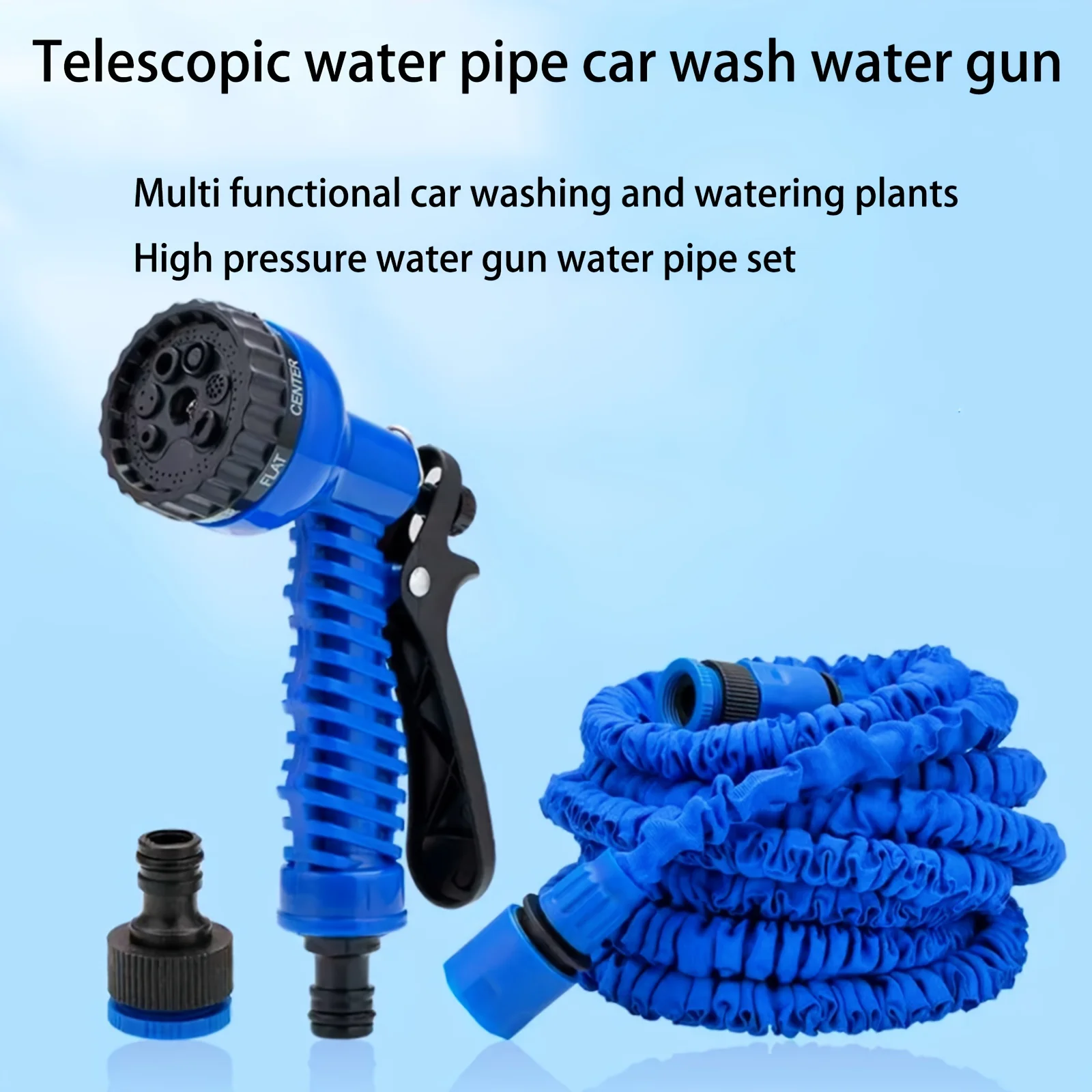 kf-S9f2d743554b3462cbb4261d926ce7e071 25FT-200FT Expandable Magic Hose Lightweight Design Durable Materials 7 Water Spraying Functions Gun Home Garden Watering Tools - Imagine 1