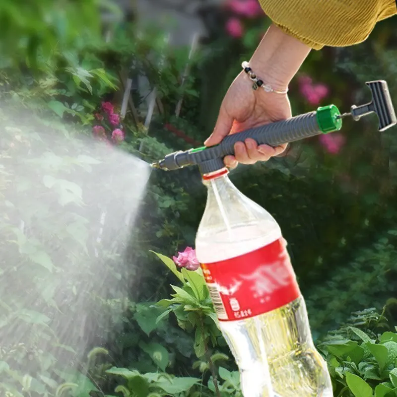 kf-Sa76f4b6ffd754ebdada20f027d89dec9a High Pressure Air Pump Manual Sprayer Adjustable Drink Bottle Spray Head Nozzle Garden Watering Tool Sprayer Agriculture Tools - Imagine 1