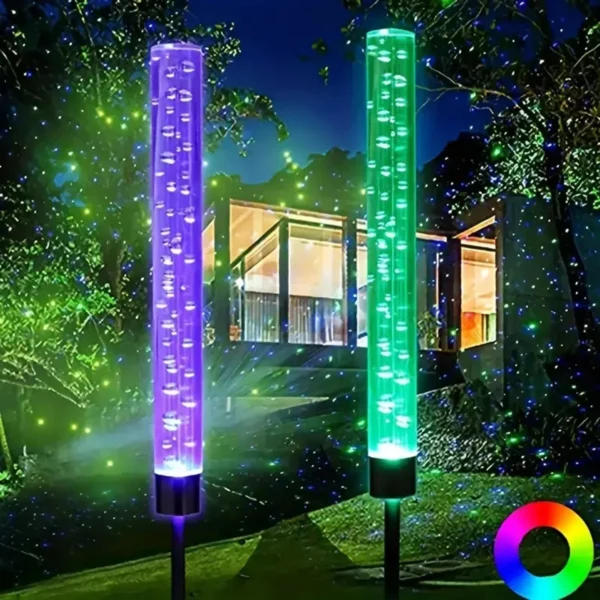 1/2pcs Solar Bubble Bar Garden Lumina în aer liber Schimbarea culorii Solar Landscape Path Light pentru terasă Lawn și curte Decor
