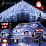 NEW 2025 Solar Icicle lights LED Christmas Decoration Lights Waterproof Outdoor Garden Lights 8 Modes for Party Home Halloween