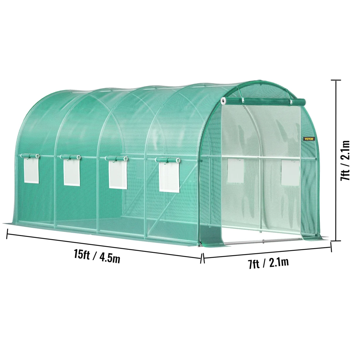 VEVOR Walk-in Tunnel Greenhouse Cadru galvanizat și capac impermeabil 15x7x7/10x7x7/20x10x7/12x7x7 ft Sere și rame frigorifice - Imagine 6