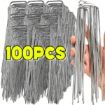 U-tip Grafe de gradina Heavy-duty gard tubulatură țăruși Sod Pins Galvanizat peisaj Spike pentru Holding peluze Bariere sol Nail