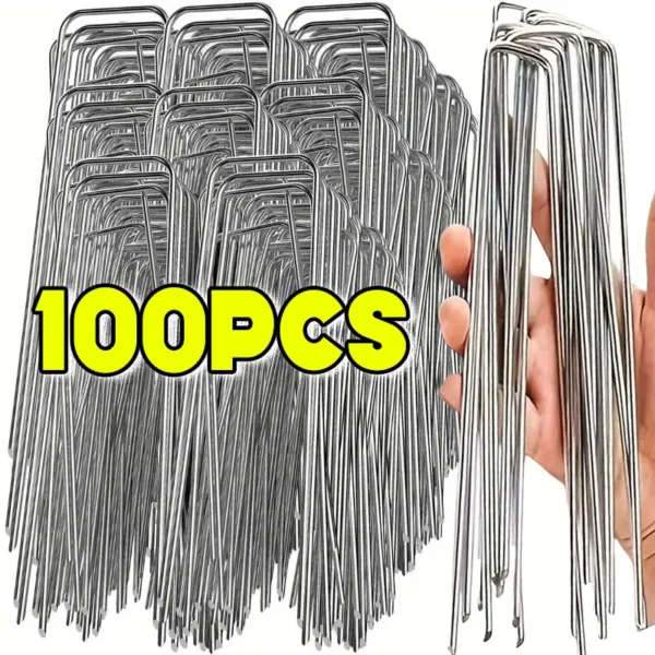 U-tip Grafe de gradina Heavy-duty gard tubulatură țăruși Sod Pins Galvanizat peisaj Spike pentru Holding peluze Bariere sol Nail