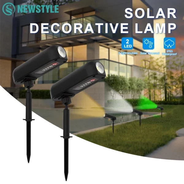 Outdoor Solar Spotlights IP65 Waterproof Adjustable Solar Landscape Spotlights 2 Modes Solar Uplights for Trees Garden Pathway